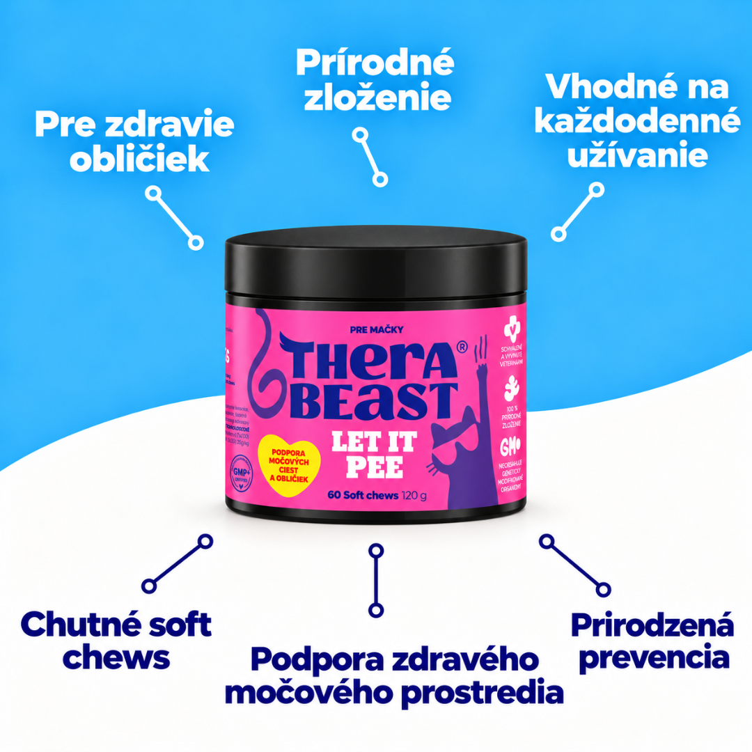 Podpora močových ciest a obličiek pre mačky